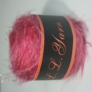 3/$15 L.L. Yarn Eyelash 1.75oz/50g 120yds/110m 96% Acrylic 4% Nylon Hot Pink